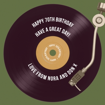 Personalised 70th Birthday Retro Record Light Box