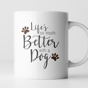 Personalised Lifes So Much Better With A Dog Photo Mug