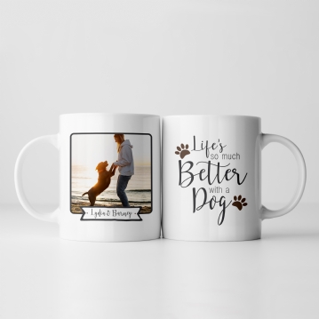 Personalised Lifes So Much Better With A Dog Photo Mug