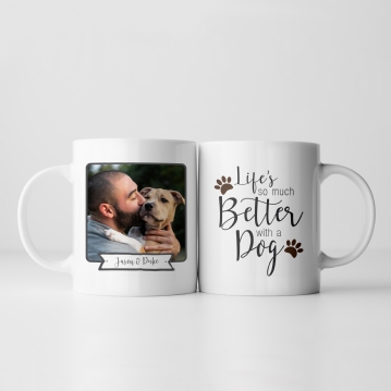 Personalised Lifes So Much Better With A Dog Photo Mug