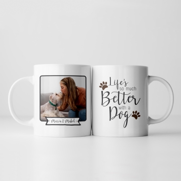Personalised Lifes So Much Better With A Dog Photo Mug