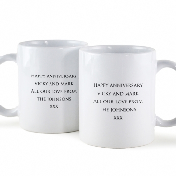 Personalised Pair Of Twentieth Anniversary Mugs