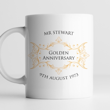 Personalised Pair of Golden Anniversary Mugs