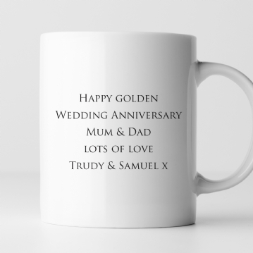 Personalised Pair of Golden Anniversary Mugs
