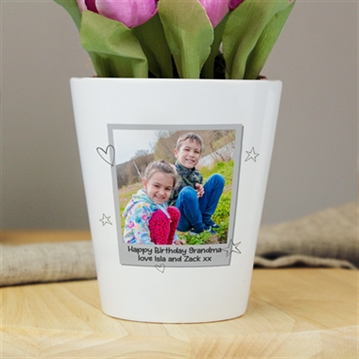 Personalised Photo Upload Plant Pot