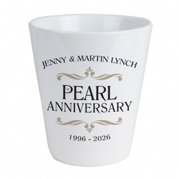Personalised Pearl Wedding Anniversary Plant Pot
