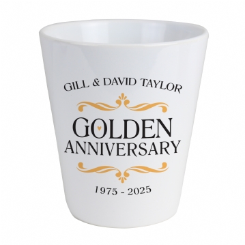 Personalised Golden Wedding Anniversary Plant Pot