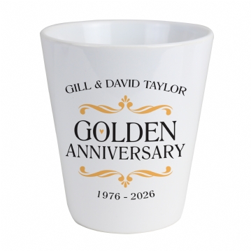 Personalised Golden Wedding Anniversary Plant Pot