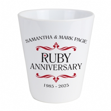 Personalised Ruby Wedding Anniversary Plant Pot