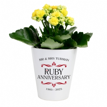 Personalised Ruby Wedding Anniversary Plant Pot