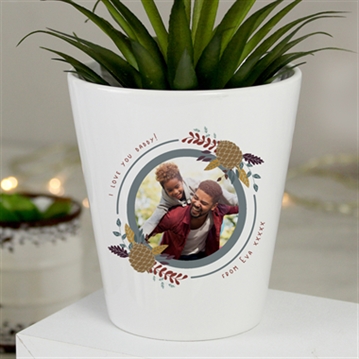 Personalised Photo Plant Pot For Dad