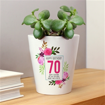 Personalised 70th Birthday Plant Pot