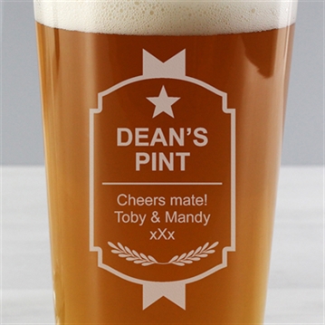 Personalised Your Name Pint Glass