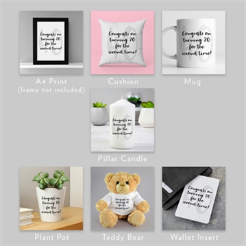 40th Birthday Quote Gifts