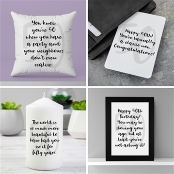 50th Birthday Quote Gifts