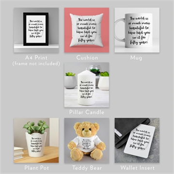 50th Birthday Quote Gifts