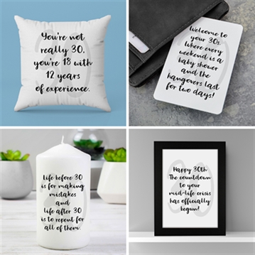 30th Birthday Quote Gifts