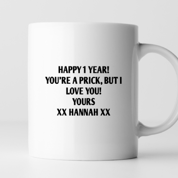 Personalised 1 Year Rude Anniversary Mug