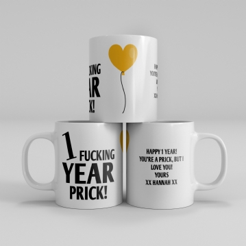 Personalised 1 Year Rude Anniversary Mug