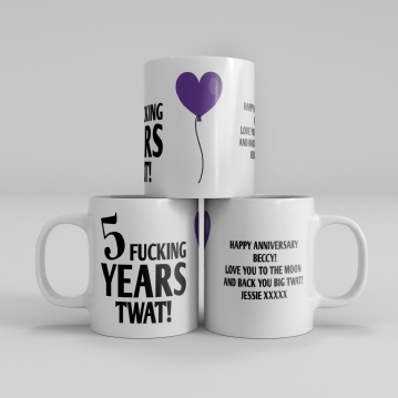 Personalised 5 Year Rude Anniversary Mug