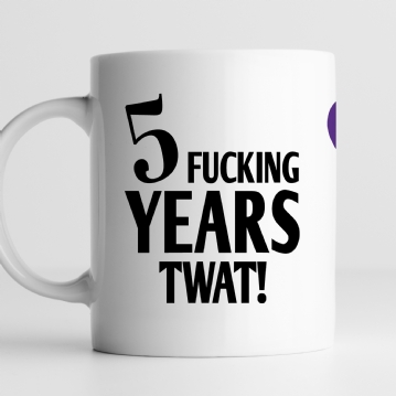 Personalised 5 Year Rude Anniversary Mug