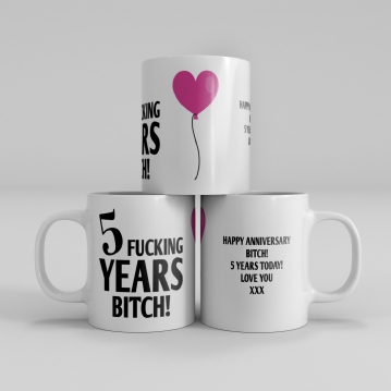 Personalised 5 Year Rude Anniversary Mug