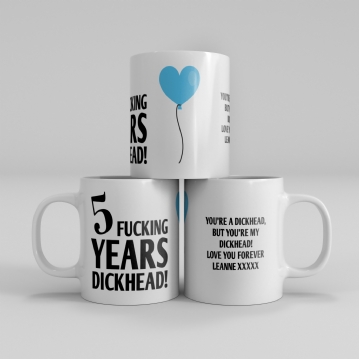 Personalised 5 Year Rude Anniversary Mug