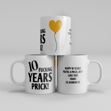Personalised 10 Year Rude Anniversary Mug