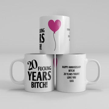Personalised 20 Year Rude Anniversary Mug
