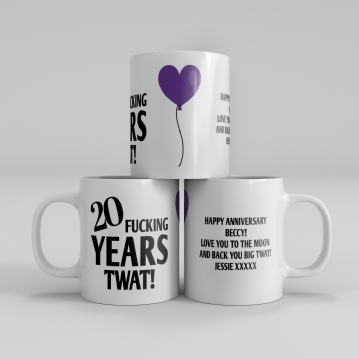 Personalised 20 Year Rude Anniversary Mug