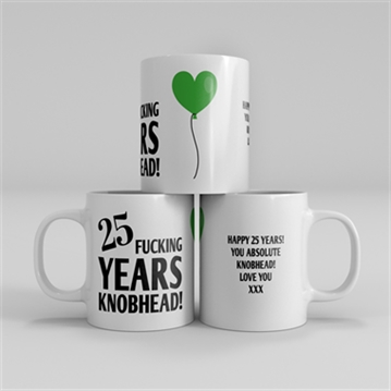 Personalised 25 Year Rude Anniversary Mug