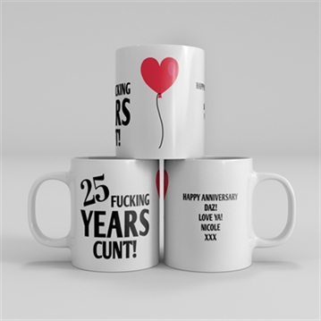 Personalised 25 Year Rude Anniversary Mug