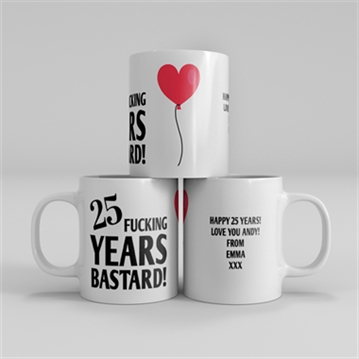Personalised 25 Year Rude Anniversary Mug