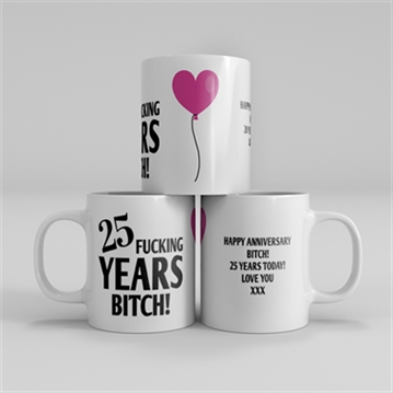 Personalised 25 Year Rude Anniversary Mug