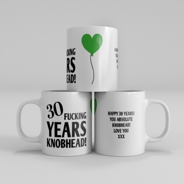 Personalised Rude 30th Anniversary Mug