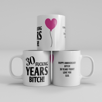 Personalised Rude 30th Anniversary Mug