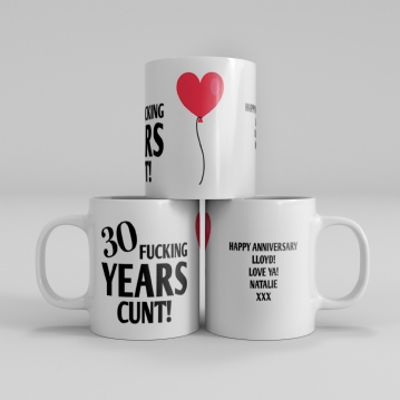 Personalised Rude 30th Anniversary Mug