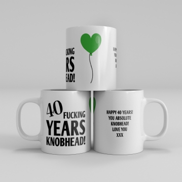 Personalised Rude 40th Anniversary Mug