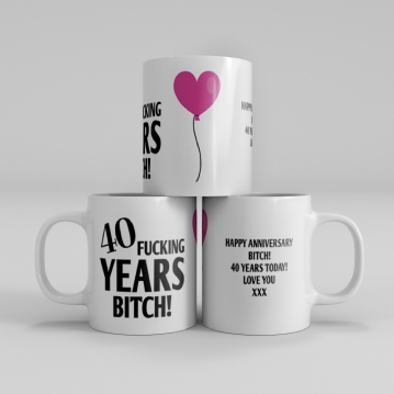 Personalised Rude 40th Anniversary Mug