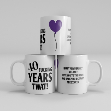 Personalised Rude 40th Anniversary Mug