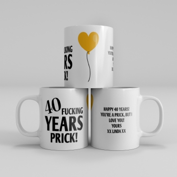 Personalised Rude 40th Anniversary Mug