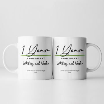 Pair of Personalised Classy 1st Anniversary Mugs