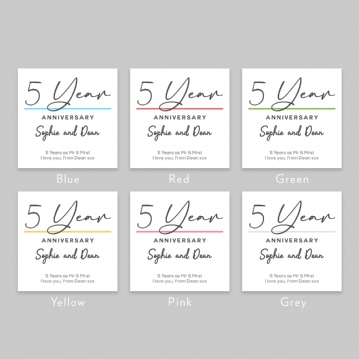 Pair of Personalised Classy 5th Anniversary Mugs