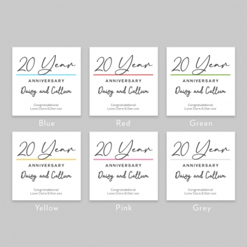 Pair of Personalised Classy 20 Year Anniversary Mugs