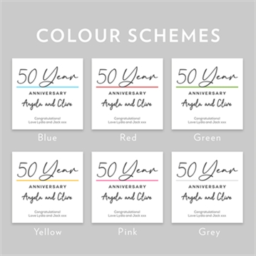 Pair of Personalised Classy 50th Anniversary Year Mugs