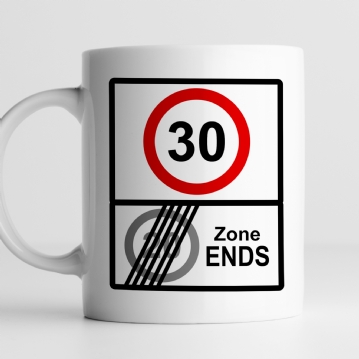 Personalised Zone Ends 30th Birthday Mug