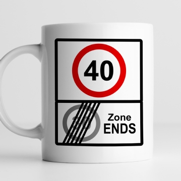 Personalised Zone Ends 40th Birthday Mug
