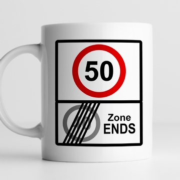 Personalised Zone Ends 50th Birthday Mug