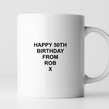 Personalised Zone Ends 50th Birthday Mug