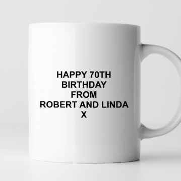 Personalised Zone Ends 70th Birthday Mug